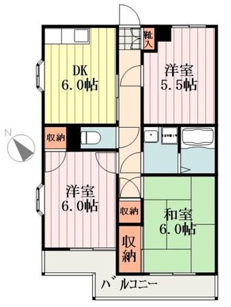 銀杏台マンションの物件間取画像